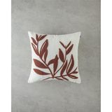 Prime Foglie Nakışlı Kırlent Kılıfı 45X45 cm Ekru - 0 - Siyah - Option-1