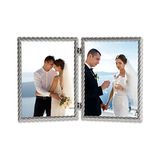 Prime Frames 5x7 Menteşeli Çift Fırçalı Nikel Metal Resim Çerçevesi Halat Tasarımlı - -- - Option-1