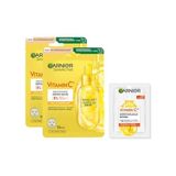 Prime Garnıer C Vitamini Parlaklık Verici Kağıt Yüz Maskesi X2 & 1 Haftalık Deneme Boy C Vitamini Serum Hediyeli - Option-1