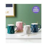 Prime Geometrik Desenli Modern Seramik Kupa - Option-1 - 0 - Siyah