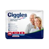 Prime Giggles Yetişkin Bel Bağlamalı Hasta Bezi Medium 8'li 1 Paket 8 Adet - Option-1 - (ClearEyelets)Black-RadiantOrchid