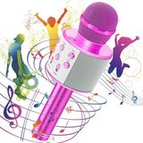 Prime Global Usba+Tf Sd Kart+3.5mm Aux Girişli Bluetooth Karaoke Mikrofonu Pembe WNE0069 - -
