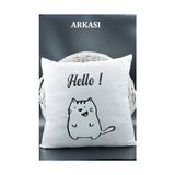 Prime Harfli Kırlent Kılıfı Kadife 43X43 cm Çift Taraflı S Harfi Kedi Desenli Evlilik Teklifi Doğum Günü - Option-1 - 001-Renkli