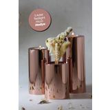PRİME HOME 3 Lü Bakır Krom Parlak Yüzey Mumluk Dekoratif Tealight Set Mum Abs Plastik