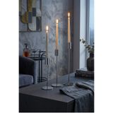 PRİME HOME 3'lü Lüks Parlak Gümüş Şamdan Seti - Dekoratif Metal Mum Ocakları - Silver Şamdan Takımı