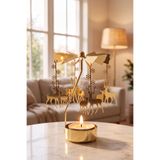 PRİME HOME Isı İle Dönen Geyik Mumluk (Gold/Altın)