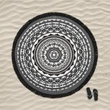 Prime Home Mandala 4 Yuvarlak Plaj Havlusu - 001-Beyaz - Option-1