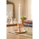 PRİME HOME Retro Rose Metal El Şamdanı - Dekoratif Masa Üstü Mumluk - Modern Mum Standı