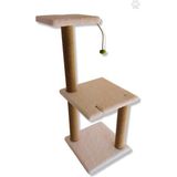 Prime Iki Katlı 86 cm Beyaz Kedi Tırmalama Tahtası - Ahşap