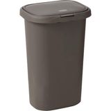 Prime Kapaklı Yaylı Mutfak Banyo Çöp Kovası, 13 Galon Gri Plastik Çöp Kutusu, 49.2 Litre - 000-Siyah - Option-1