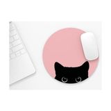 Prime Kedi 3 - Yuvarlak Mouse Pad, 19,50 cm - Option-1 - 0002 - Beyaz