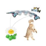 Prime Kedi Oyuncağı, Hareketli Dönen Kelebek, Pille Çalışır - 01-Mavi