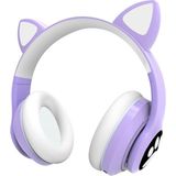 Prime Kedili Patili A Kaliteli Kulaküstü Bluetooth Kulaklık Cat Kadın Kız Yetişkin Mikrofonlu Işıklı Kablosuz Kulaklık + Aux Hediye - -- - Option-1