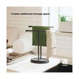 Prime Lavabo Için Havlu Askısı, Serbest Duran Havlu Askısı, Iki Kollu Metal Takı Koyma Yeri Ile, Siyah, Standart Boyut - 001-Beyaz - Option-1