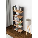 Prime Life Aura 5 Raflı Kitaplık, Köşe Kitaplık, Asimetrik