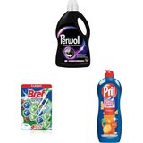 Prime Life Geliştirilmiş Siyah Sıvı Çamaşır Detarjanı 2970 ml + Bref Wc Power Aktiv Çam Kokulu 2'li Klozet Temizleme Topları (1 x 2 Adet) + Pril Adana Portakalı Elde Yıkama Sıvı Bulaşık Deterjanı 675 gr