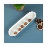 Prime Lunar Kare Zeytin Servis Tabağı Beyaz Seramik 25 cm - Option-1 - 51R-Turuncu