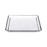 Prime Madlen Servis Tabağı 68683 Madlen Crystal Glass 24X24 - Kestane Akaju - Option-1