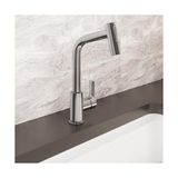 Prime Maestro A42146 Pull-Out Eviye Bataryası, 24 cm Yükseklik, 6 L/dk Akış Hızı, Krom - Ahşap