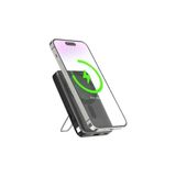 Prime Magnetic Powerbank 5000MAH Kablosuz Hızlı Şarj LED Gösterge Ekran Magsafe Uyumlu 22.5W Pd Qc Taşınabilir Şarj Cihazı Standlı Kendinden Kablolu Type-C USB Power Bank Güç Kaynağı Fast Zümrüt Yeşil - Option-1