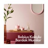 Prime Mango Kokulu Bardakta Mum - Vegan & Doğal & Saf Koku Özlü - Yağı Içermez - 25 Saat Yanma Süresi - Sarı Renkte - 80MM/73MM - Option-1