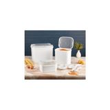 Prime Masal Un ve Bakliyat Kabı 10 Lt + 4,5 Lt + 1,6 Lt Beyaz Saklama Kabı Kürek, BEYAZ-2959 - 0 Siyah - Option-1