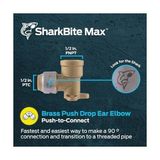 Prime Max 1/2 Inç x 1/2 Inç Fnpt Damla Kulak Dirsek, Pirinç Tesisat Bağlantısı Bağlantısı Için Itin, Pex Boru, Bakır, Cpvc, Pe-Rt, Hdpe, UR334A
