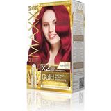 Prime Maxx Deluxe Serisi 24K Altın Parçacıklı Serum ile 1 Kutu 2 x 50 ml ve Geliştiriciler Saç Boyası (Çilek Kırmızısı 5.65)