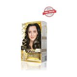 Prime Maxx Deluxe Serisi 24K Altın Parçacıklı Serum ile 1 Kutu 2 x 50 ml ve Geliştiriciler Saç Boyası (Küllü Koyu Kumral 6.1)