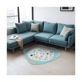 Prime Mazar Şönil Kaymaz Pamuk Tabanlı Yıkanabilir Antibakteriyel Asimetrik Salon Halısı 140X140 - 374-Yeşil