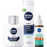 Prime Men Erkek Tıraş Sonrası Balsam 100ML,DERMA Skin Clear Karşıtı Serum 30ML ve Tıraş Jeli 200ML - 1 GB - Acı Kahverengi - Option-1