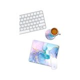 Prime Mermer Desenli Mouse Pad ve Bardak Altlığı Set - Option-1 - 0002 - Beyaz
