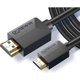 Prime Micro HDMI To HDMI Kablo 2 Metre Altın Uçlu Yüksek Hızlı 1080P 4K Destekli Görüntü ve Ses Aktarım Kablosu Kamera Tablet Laptop Monitör Tv Uyumlu Dayanıklı Kablo | ZR1230 (Siyah 2 Metre)