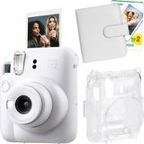 Prime Mini 12 Beyaz Fotoğraf Makinesi-20'lu Film-Kare Albüm ve Şeffaf Kılıf Seti - Açık Bej
