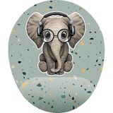 Prime Minik Sevimli Fil Bilek Destekli Mouse Pad - Option-1 - 0002 - Beyaz
