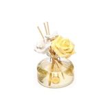 Prime Missi 150 ml Boyunlu Cam Şişe Seramik Çiçek Taş Çubuklu Vanilya Sandal Oda Kokusu - Acı Kahve - --