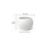 Prime Modern Iç ve Dış Mekan 40X30 cm Beyaz Plastik Dekoratif Yuvarlak Saksı