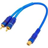 Prime Monte Lua Anfi Y Rca Kablo 1 Dişi 2 Erkek 25 cm Silikon Mavi Kablo - Option-1