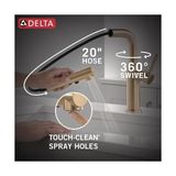 Prime Musluk Daneri Pull-Out Mutfak Bataryası, Pull-Out Püskürtücülü Altın Mutfak Bataryaları, Mutfak Lavabo Bataryası, Manyetik Yerleştirme ile Mutfak Lavabo Bataryası, Şampanya Bronz 16879-CZ-DST - Ahşap