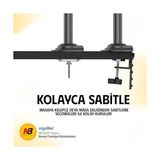 Prime Nb H100 Amortisörlü 2-9kg Profosyonel 17-32INCH Monitör Standı 2026 Versiyon - 1BW-Beyaz