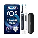 Prime Oral-B Io5 Şarjlı/elektrikli Diş Fırçası, 2'li Set, Mat Siyah & Beyaz, 2 Fırça Başlığı, Uzun Ömürlü Pil, Premium Seyahat Kabı - Kestane Akaju - Option-1