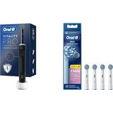 Prime Oral-B Şarjlı/elektrikli Diş Fırçası Vitality Pro Siyah Koruma ve Temizlik + Oral-B Sensitive X-Filament Şarjlı Diş Fırçası Yedek Başlığı 4 Adet - Kestane Akaju - Option-1