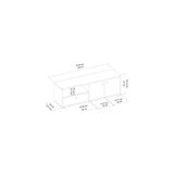 Prime Pao Kapaklı Minimal Tv Sehpası – 136 cm Beyaz/antik Ceviz - Abanoz - Option-1