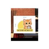 Prime Parti Tasarla Acemi Sürücü Sevimli Kedi Araba Etiketi & Çok Renkli - Option-1 - -50 C