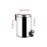 Prime Paslanmaz Pedallı Çöp Kovası Krom 12 Lt (000302) - 000-Siyah - Option-1