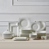 Prime Pearl Helen 58 Parça 12 Kişilik Inci Kare Yemek Takımı - 1/100 Toz Ceviz