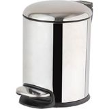 Prime Pedallı Parlak Nikel Çöp Kovası 5 Lt / 310X230X205 mm - 000-Siyah - Option-1