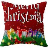 Prime Pelangi Merry Christmas Yılbaşı Hediye Tema Çift Taraflı Gizli Fermuar Kırlent Koltuk Yastık Kılıfı, Bordo-Beyaz-Yeşil 43 x 43 - Option-1 - 001-Renkli