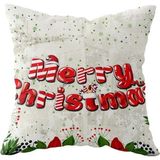 Prime Pelangi Merry Christmas Yılbaşı Süsü Tema Çift Taraflı Gizli Fermuar Kırlent Koltuk Yastık Kılıfı, Beyaz-Yeşil-Kırmızı 43 x 43 - Option-1 - 001-Renkli