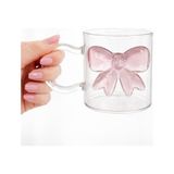 Prime Pembe Fiyonklu Cam Bardak, Borosilikat Cam, 350 ml Kapasiteli, Ergonomik Kulplu, Dekoratif Tasarım, 8.5 x 7.5 cm - Option-1 - 0 - Siyah